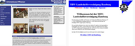 Startseiten von Wismar und Landeshelfervereinigung Hamburg